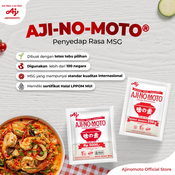 

Lezat- AJI-NO-MOTO Penyedap Rasa MSG Ajinomoto 90g (10pcs)
