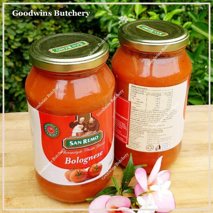 

Lezat- Tomato pasta sauce BOLOGNESE BOLOGNAISE San remo Australia 500gr Makanan Spaghetti