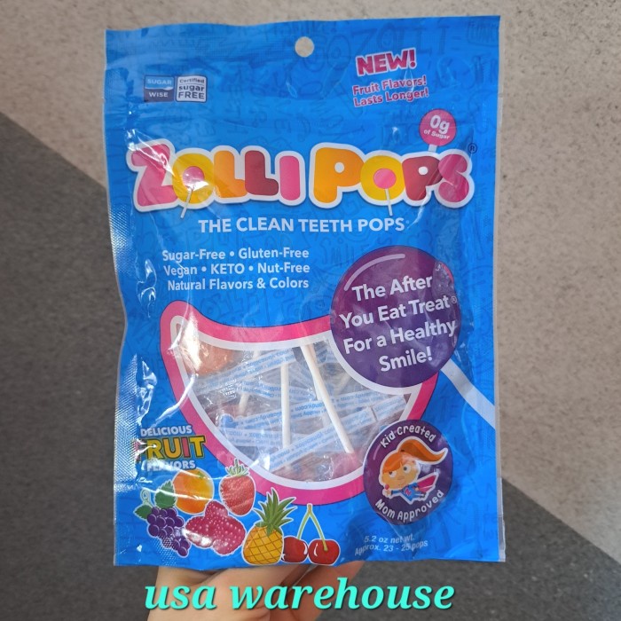 

Zollipops Zolli Pops Clean Teeth Pops Permen Lolipop Sigar free isi 25