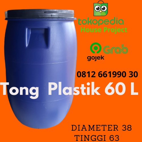 (GoodSeller) Tong plastik / Drum air / Drum tempat sampah 120 Liter L - Biru