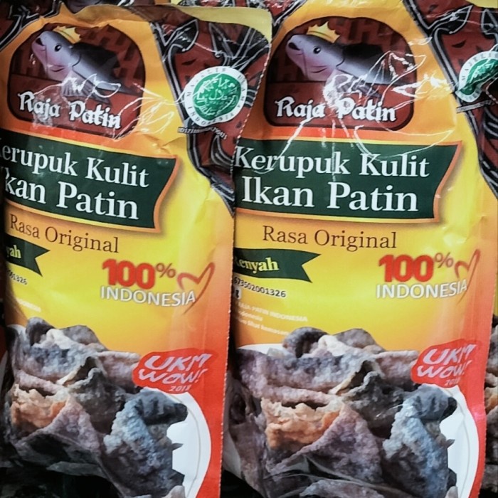 

KERUPUK KULIT IKAN PATIN ORIGINAL CAP RAJA PATIN SNACK KULIT IKAN100G