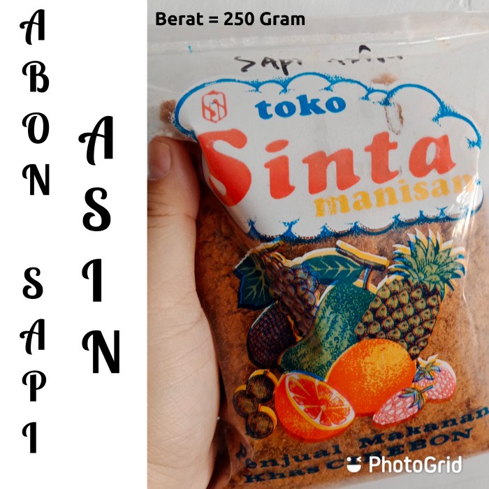 

Abon Sapi Asin 250 Gram Asli Sinta Manisan Khas Cirebon