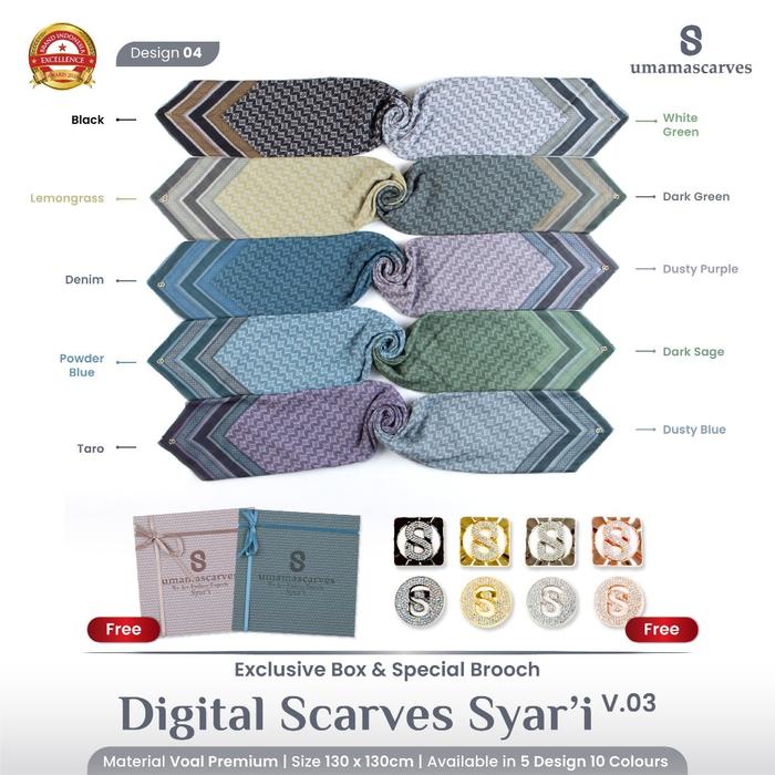 [Free Brooch] Syari Motif Box Digital Jumbo - Umama Scarves