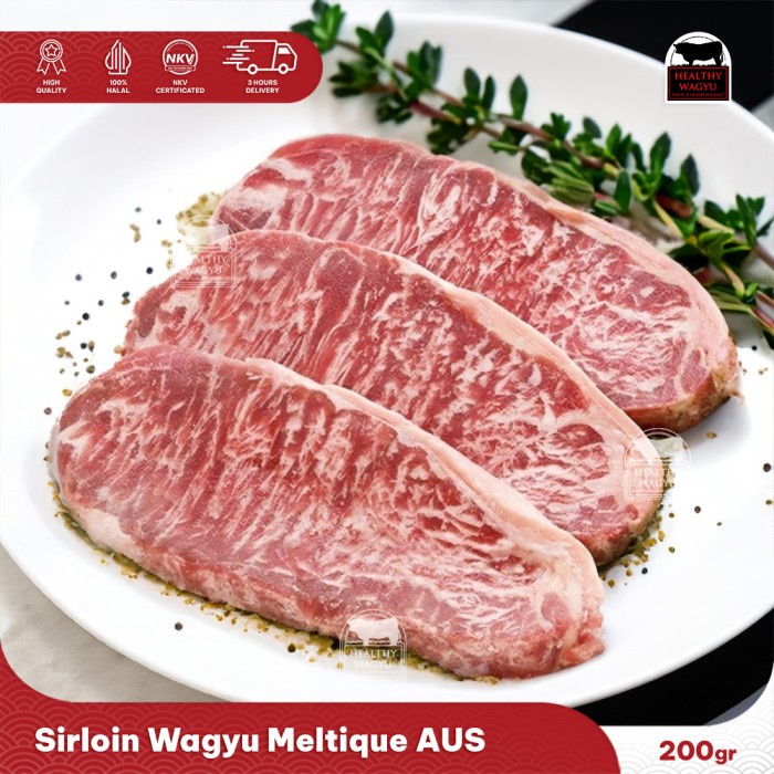 

Lezat- Sirloin Meltique Beef Australia Hokubee Halal 200Gr