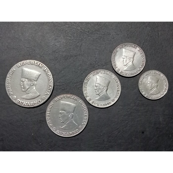 LANGSUNG DIPROSES Koin Set 1 - 5 - 10 - 25 - 50 Sen Soekarno Irian Barat Tahun 1962