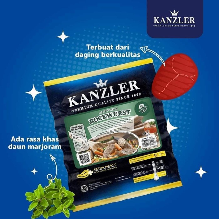 

Lezat- Kanzler Sosis Bockwurst 360gr