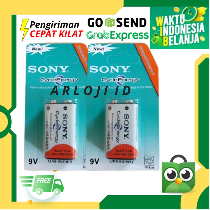 Baterai Sony 9V Charger 450 mAh Baterai Cas 9V SONY Baterai Cas Kotak