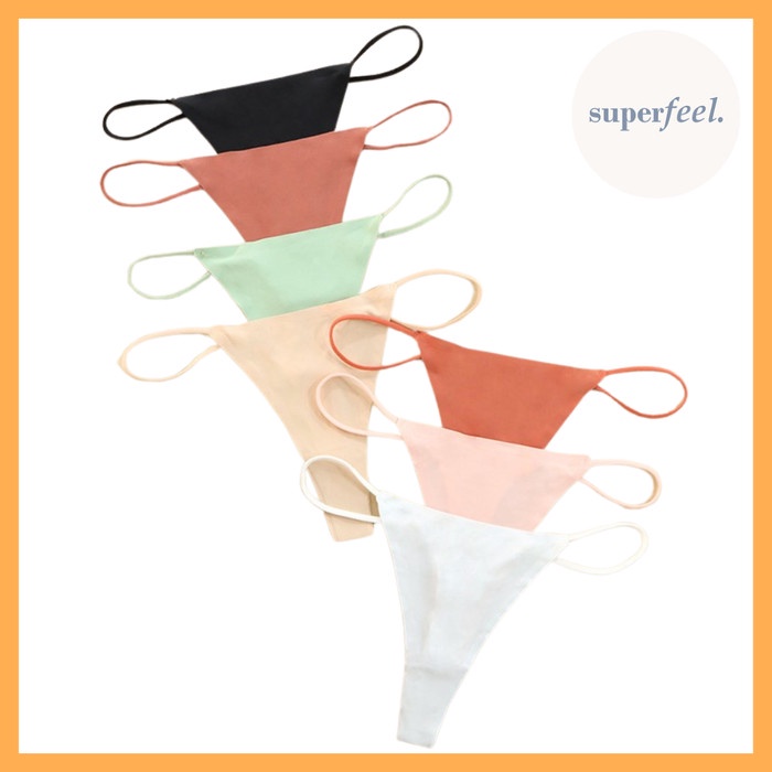 SFL CD THONG SEXY SEAMLESS WANITA PREMIUM KOLOR SEKSI PEREMPUAN DALEMAN BAHAN LEMBUT TALI SAMPING