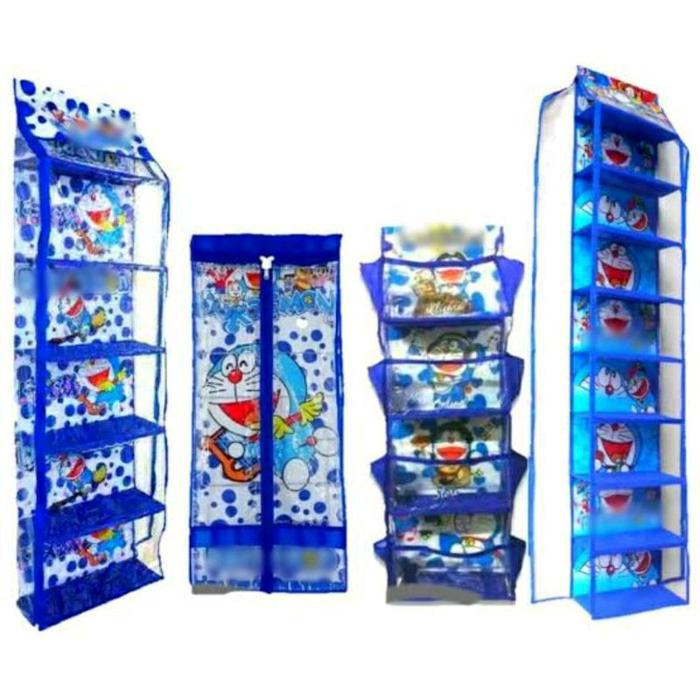 Rak hbo set 4in1 rak gantung dinding plastik tempat tas sepatu kosmetik hijab