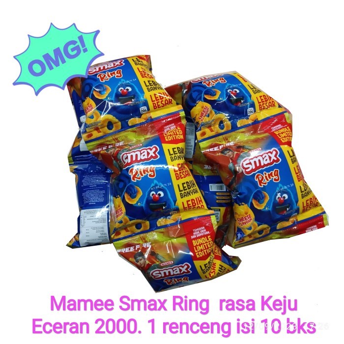

Smax Ring Cheese Snack Renceng Isi 10 Bks