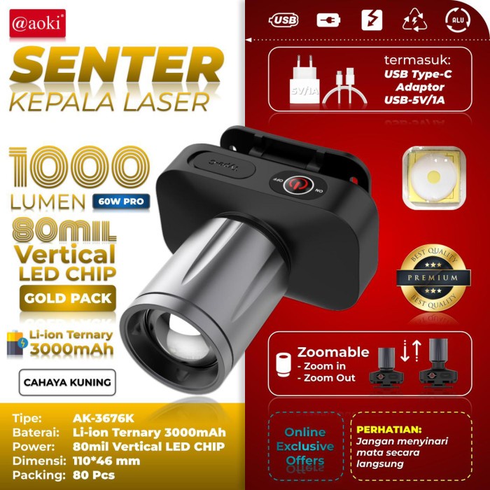 Terlaris SENTER KEPALA ZOOM AOKI AK-3675A/ AK-3675K PRO + ADAPTOR SALE