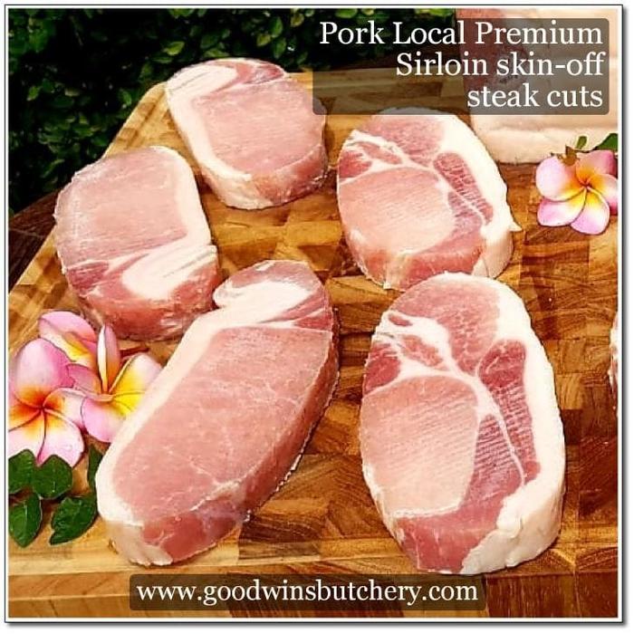 

Lezat- 400gr 2pcs pork CHOP SIRLOIN STEAK SKIN-OF 3/4" 2cm Local Premium