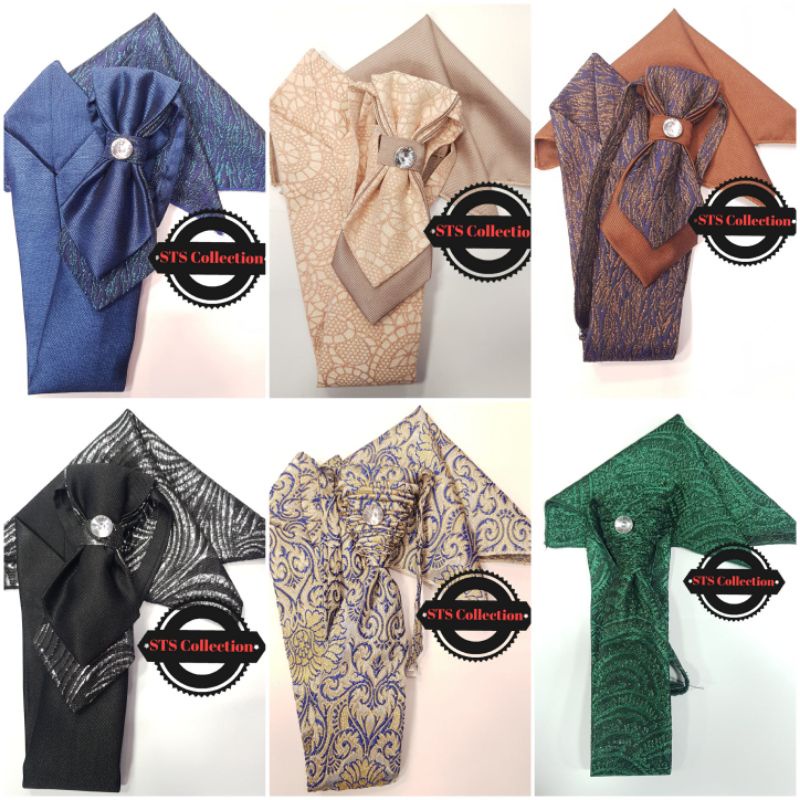 TrendyGaya- Dasi pengantin / Dasi STS untuk pengantin / Dasi kerut pengantin + pocket ,dasi panjang