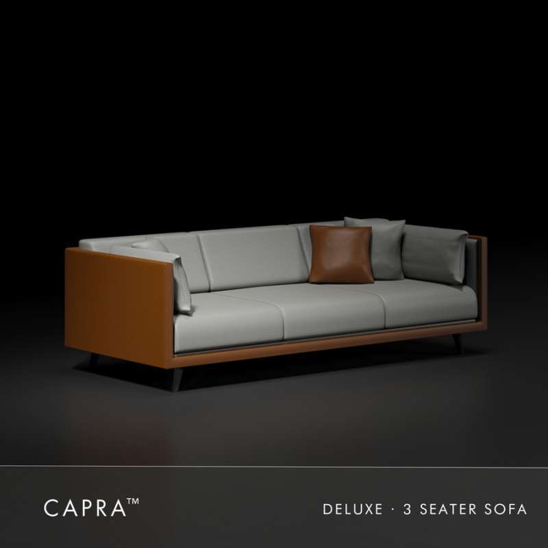 CAPRA SERIES Deluxe Sofa Kulit Minimalis Premium Faux Leather 1 Seater , 2 Seater , 3 Seater Sofa ,