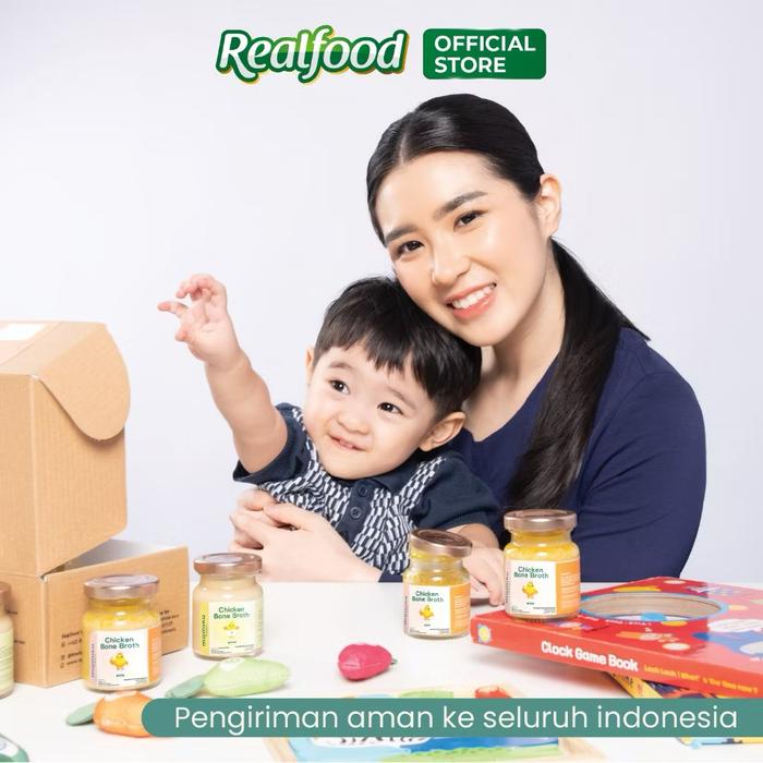 

REALFOOD MOMIKU CHICKEN BONE BROTH ISI 12 JAR VARIAN SALTED DAN UNSALTED TERBUAT DARI KALDU AYAM
