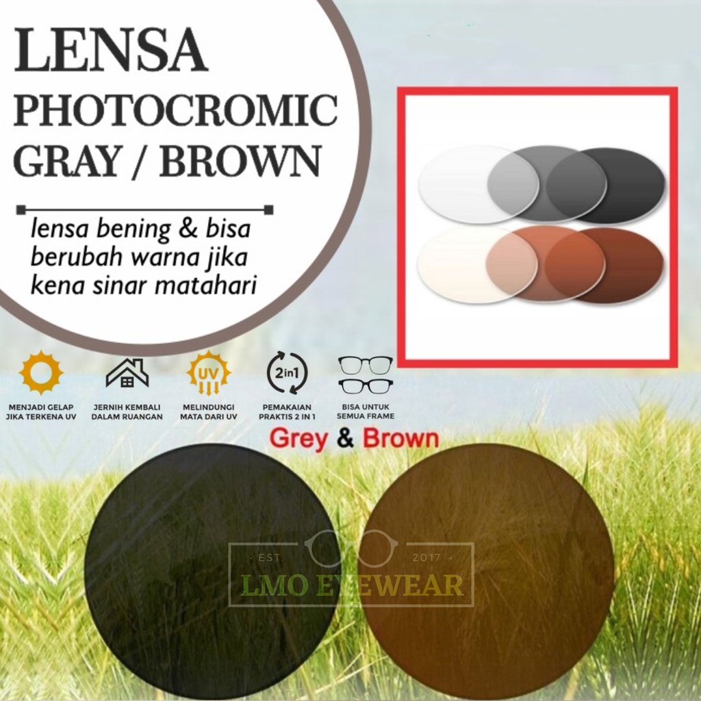 BaruBgTStock- Lensa PHOTOCROMIC (Hitam) dan PHOTOBROWN (Coklat) PHOTOPINK PHOTOBLUE PHOTOPURPLE