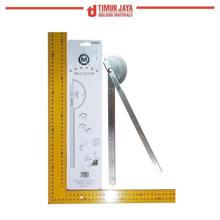 

TERLARIS Penggaris Protractor Stainless Busur Derajat 25 cm half Round CMART