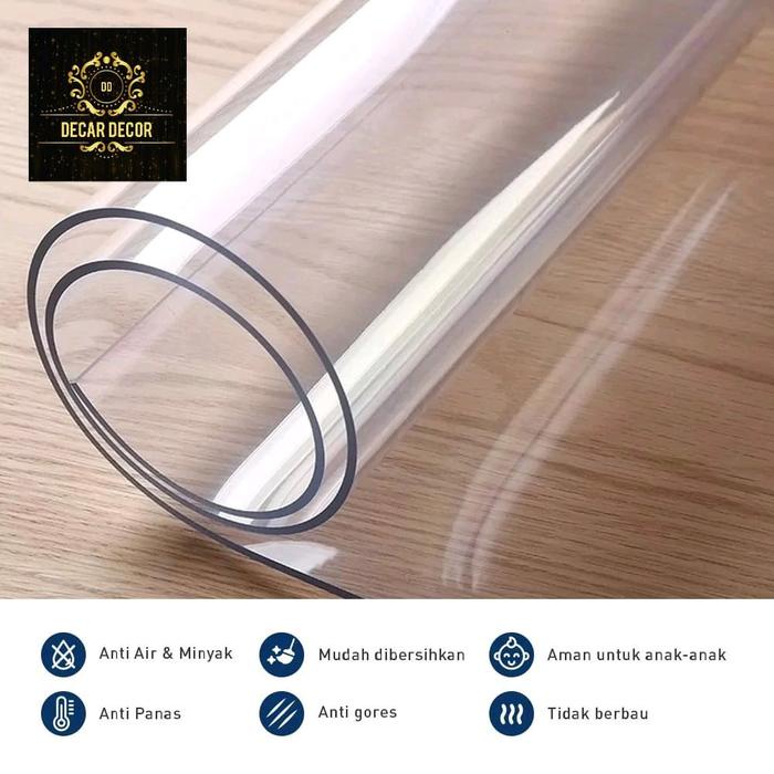 Terlaris Taplak Meja Mika Tebal Bening Transparan 0.5 Mm Waterproof