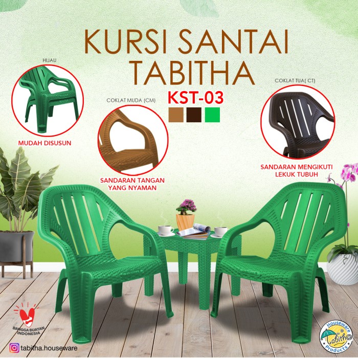 TABITHA KURSI SANTAI PLASTIK / KURSI TERAS / KURSI MALAS PREMIUM