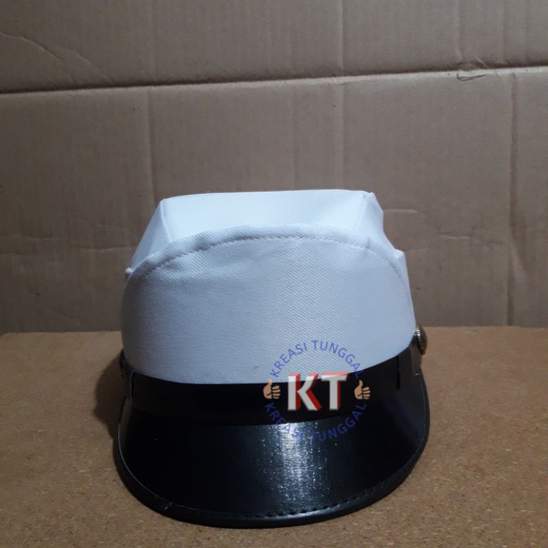 JaminanBaru- pet putih polos cewek kain/topi pet wanita kain/pet pelayaran polos