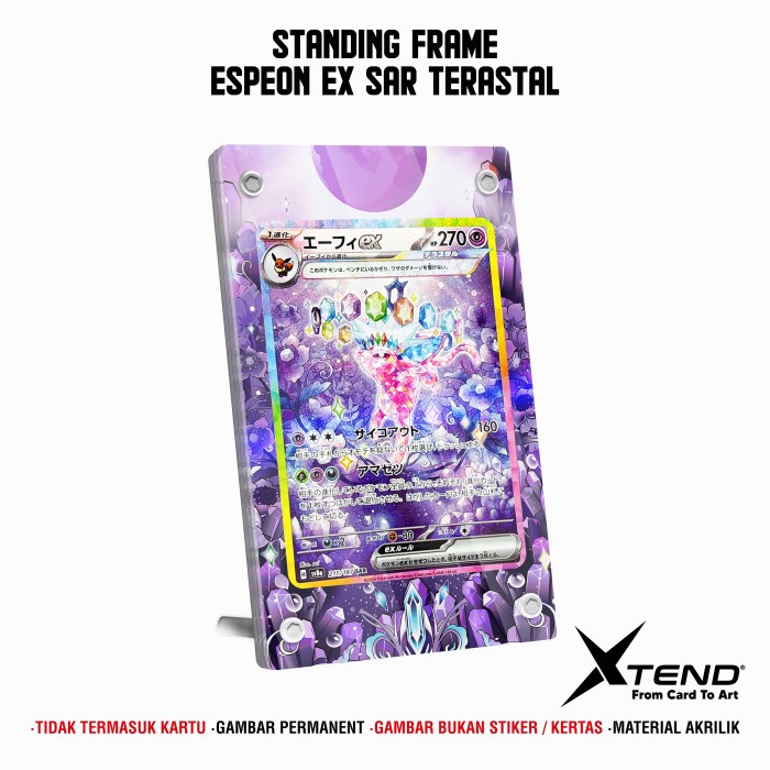 Espeon Ex Sar Terastal Raw Stand Pigura Figura Akrilik Frame By Xtend Tcg Kartu Pokemon Original