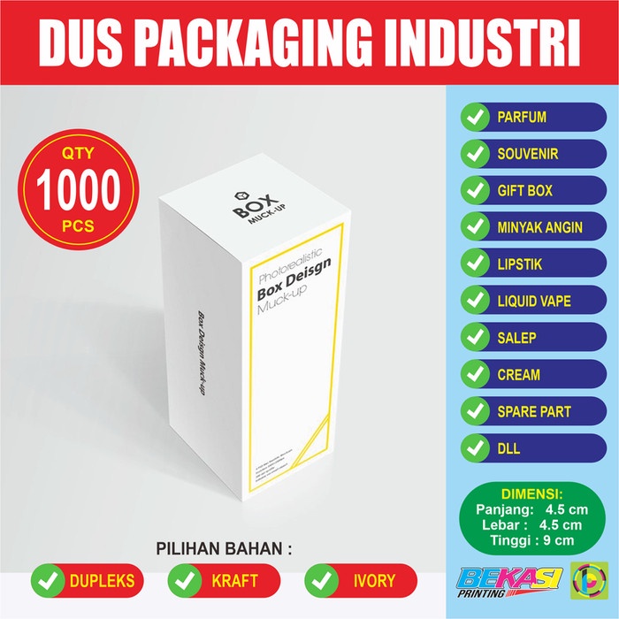 

4.5x4.5x9 cm 1K Dus Packaging Box Botol Parfum Spray 30-40 ML