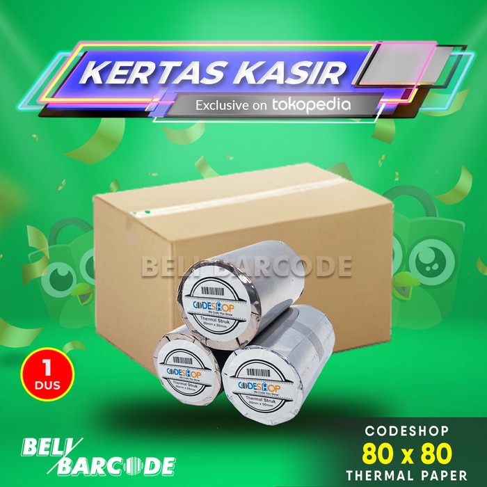 

Kertas Thermal Codeshop 80x80mm Struk Kasir Isi 50 Roll