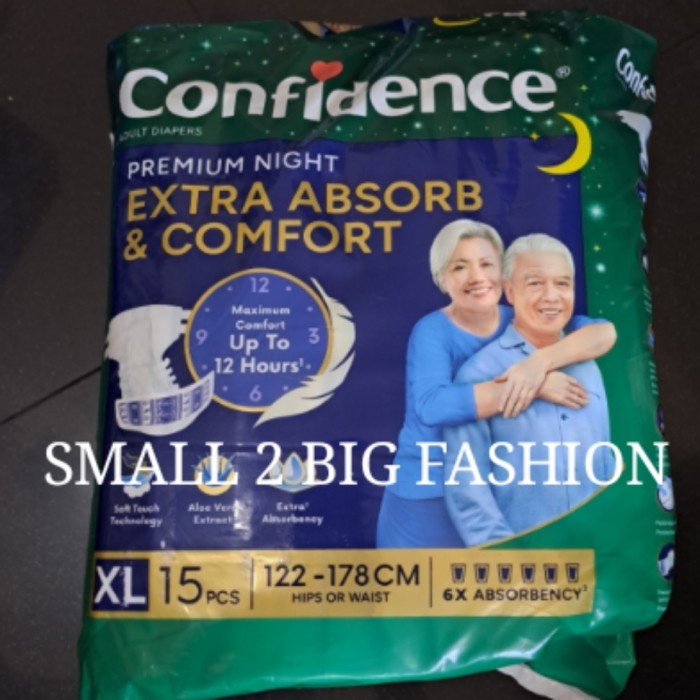 confidence premium night popok dewasa xl15 xl 15 popok dewasa perekat