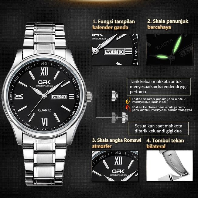 MASIH ADA. OPK JAM TANGAN PRIA ORIGINAL ANTI AIR COWOK TAHAN ANALOG WATERPROOF GENUINE HITAM