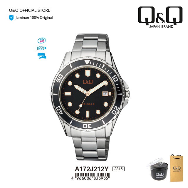 BURUAN,. Q&Q QNQ QQ ORIGINAL JAM TANGAN PRIA ANALOG - A172 A172J WATER RESIST