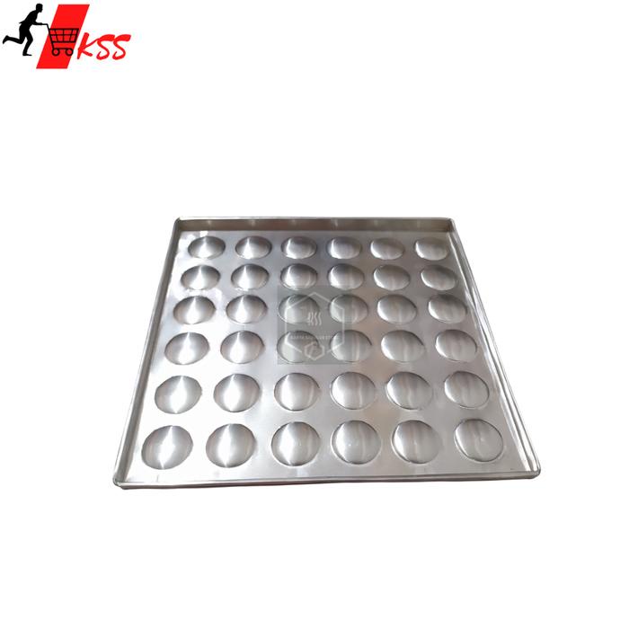 

1 Pcs - Loyang Kue Lidah Kucing 30 Cm X 30Cm 36 Lubang - Motif Bulat / Loyang Lidah Kucing Anti