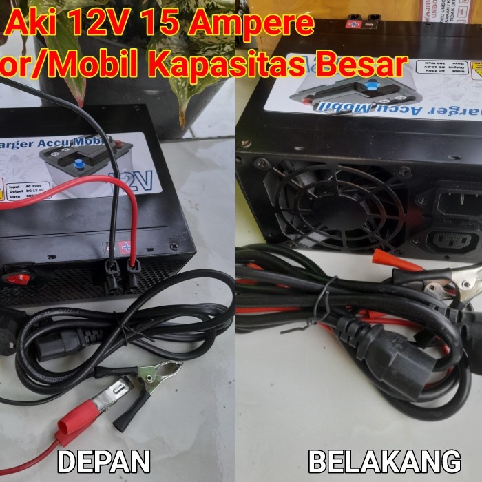 CAS AKI 15 AMPER MOBIL & MOTOR 12V KAPASITAS BESAR. ORIGINAL