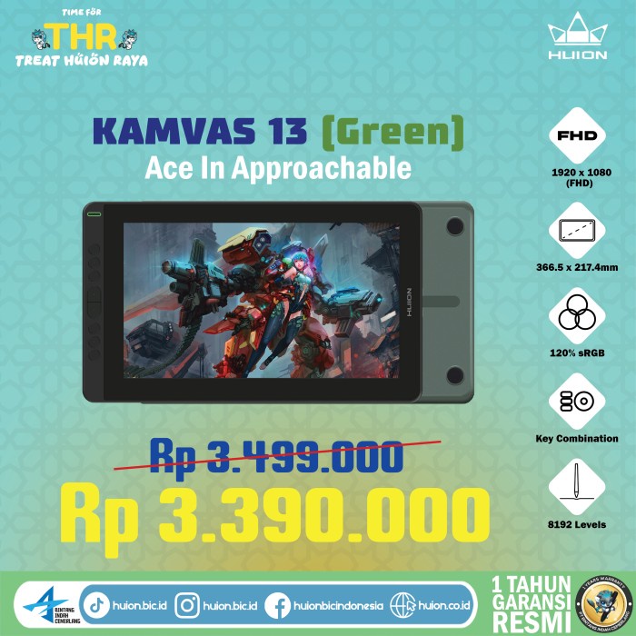 Huion Kamvas 13 Green Promo Thr
