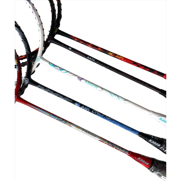 Raket Badminton Kansa Angin/ Api/ Air/ Tanah/ Kayu 30lbs Original
