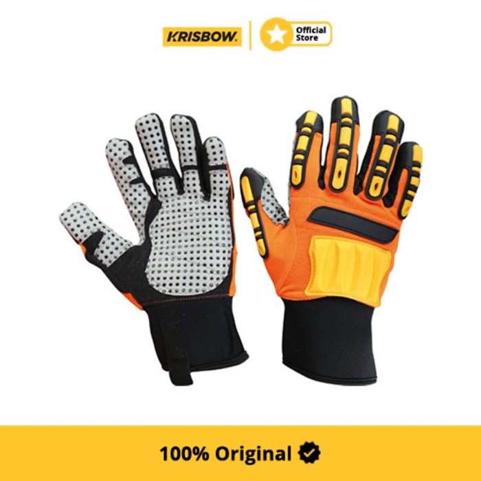 Krisbow Gloves Sarung Tangan Safety Synthetic M - Oranye