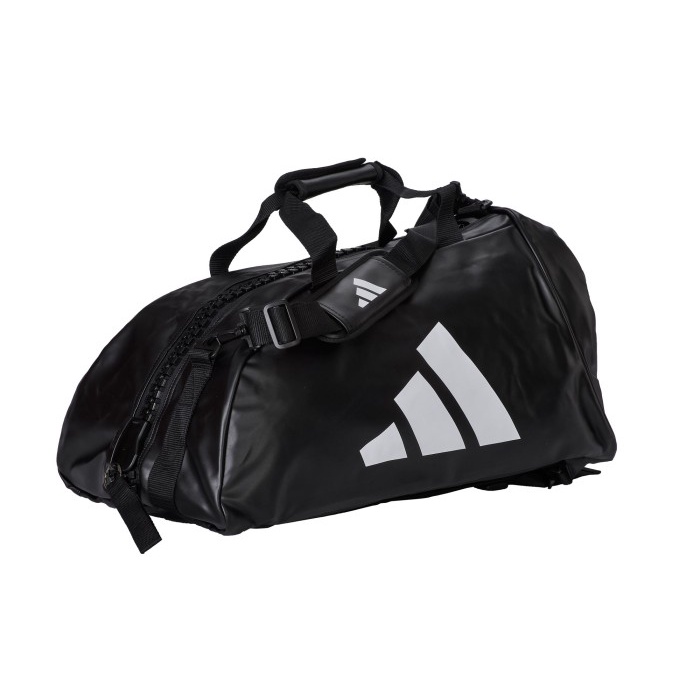 (TopSeller) Adidas New Tas Training 2 in 1 Black White - Tas Badminton, Karate, Taekwondo, Gym,