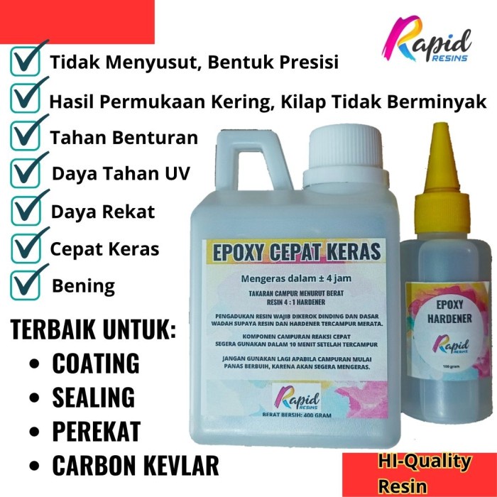 Epoxy Resin Bening Fast Cure Top Coat Untuk Lapis Karbon Carbon Kevlar