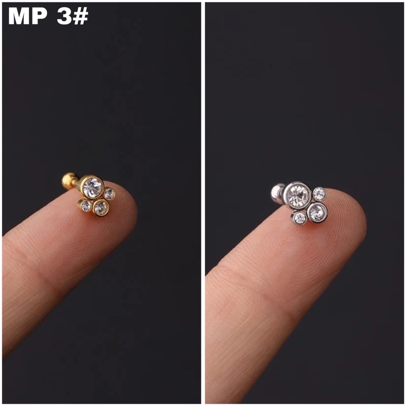 Earring Piercing Stainles Stell Emas Dan Silver Premium / Anting Piercing Titanium Untuk Helix,