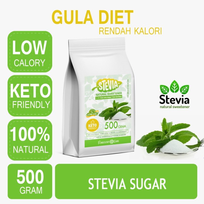 

Stevia Sugar Powder, bubuk halus Gula Stevia, kemasan gram