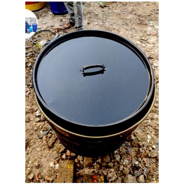 (Expert) drum besi bekas 200L,tong sampah besi 100L,pot jumbo,pengunci&tutup drum