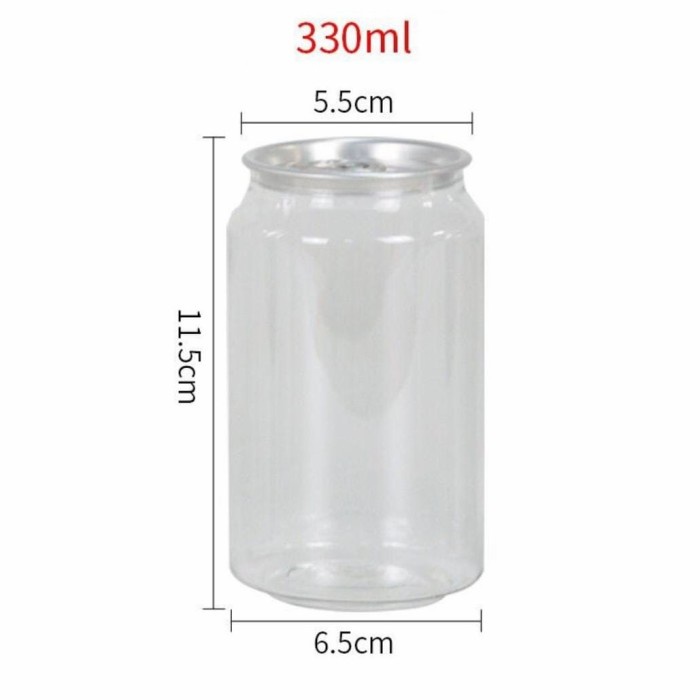 (Expert) Botol Plastik PET Can 330ml Kaleng Segel Alumunium Minuman Cafe