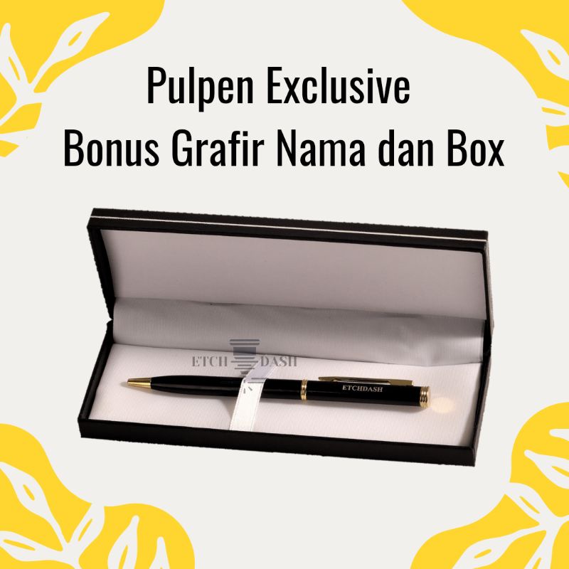 Pulpen Eksklusif Free Grafir Nama/Logo + Box Pulpen Custom Souvenir Pulpen - Pulpen Promosi