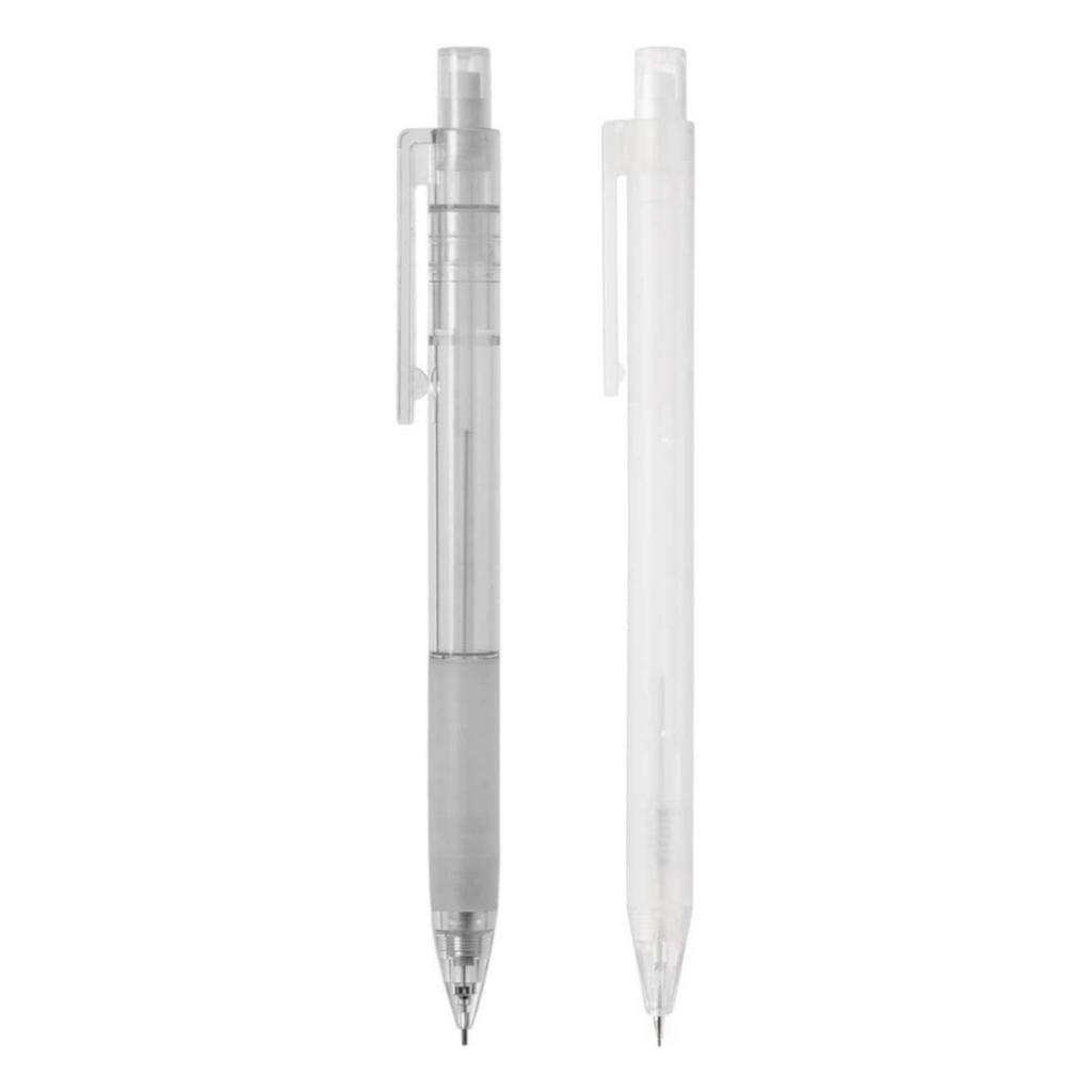 

Muji Mechanical Pencil Transparent 0.5mm Rubber Grip Pensil Mekanik Original Japan