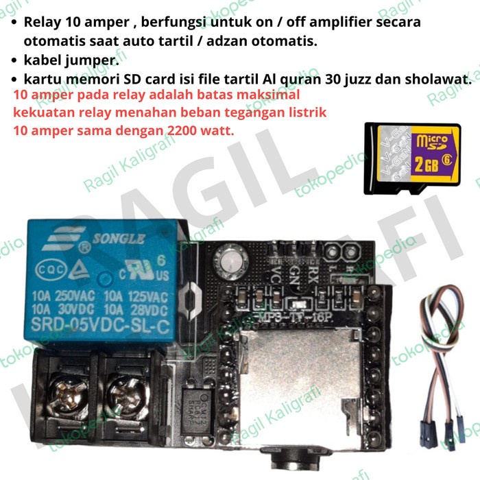 (Expert) Modul MP3 KONTROLER JAM SHOLAT DIGITAL MODUL AUTO TARTIL KONTROLER JWS