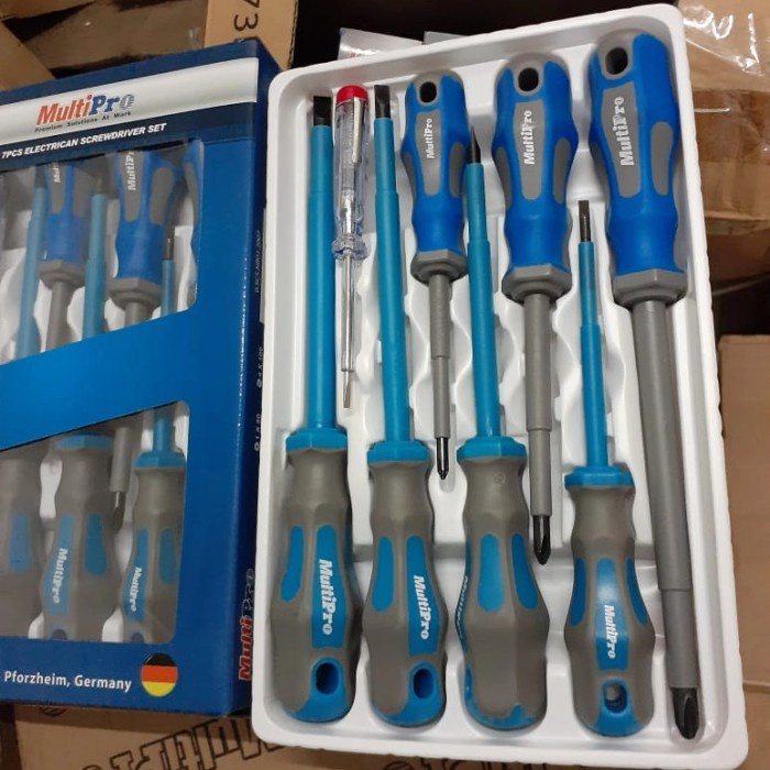 OBENG LISTRIK SET HEAVY DUTY MULTIPRO 7PCS ELECTRICAN ORIGINAL SET