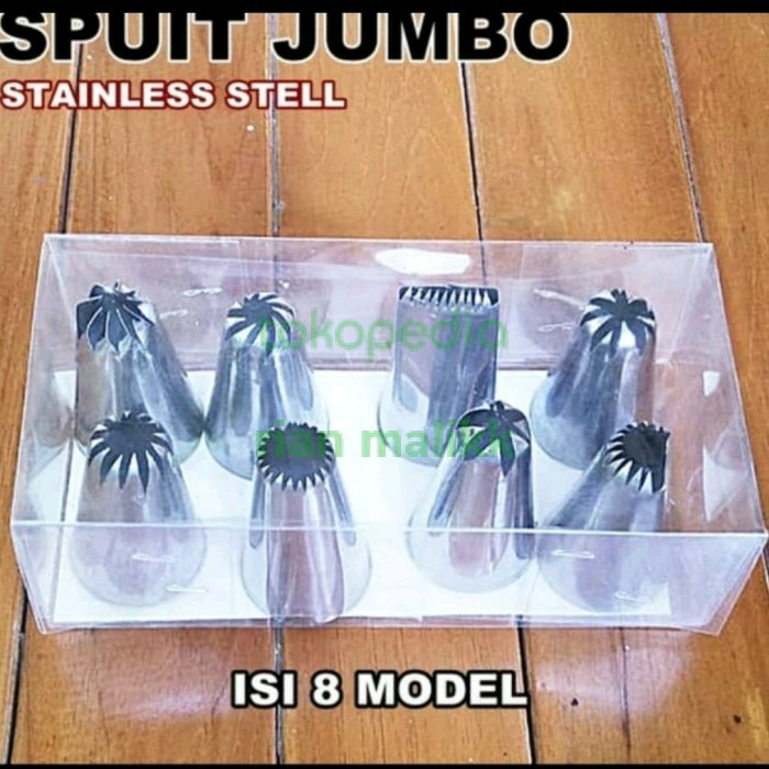 spuit stainless besar / spuit kue tar idi 8 pcd