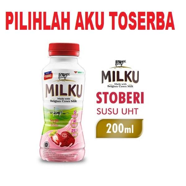 

MILKU SUSU UHT RASA STROBERI 200 ML - (1 PACK ISI 12 BOTOL) PROMO