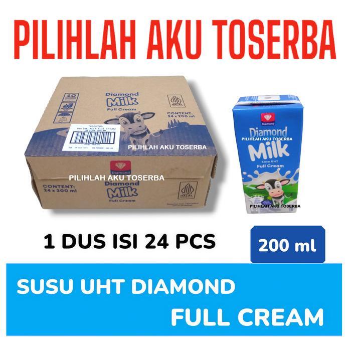 

SUSU DIAMOND UHT FULL CREAM UKURAN 200 ML - ( HARGA 1 DUS ISI 24 ) TERBARU
