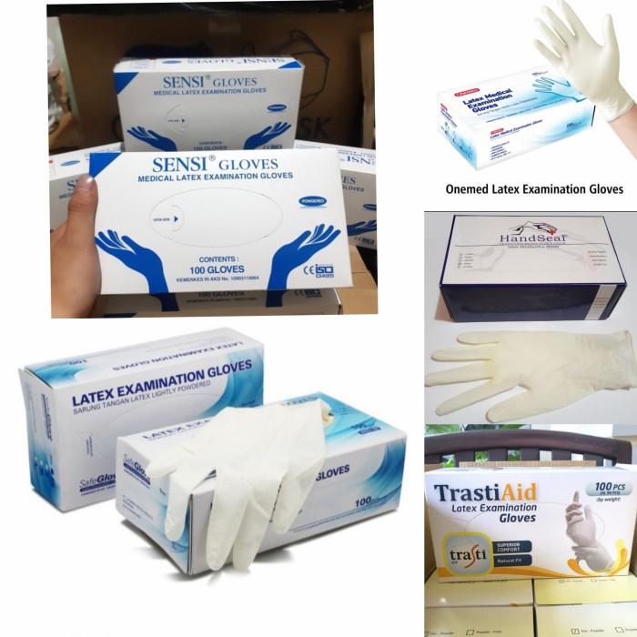 Terbaru- Hand glove latex 1 box 100 pcs medis handscoon latex medis handgloves