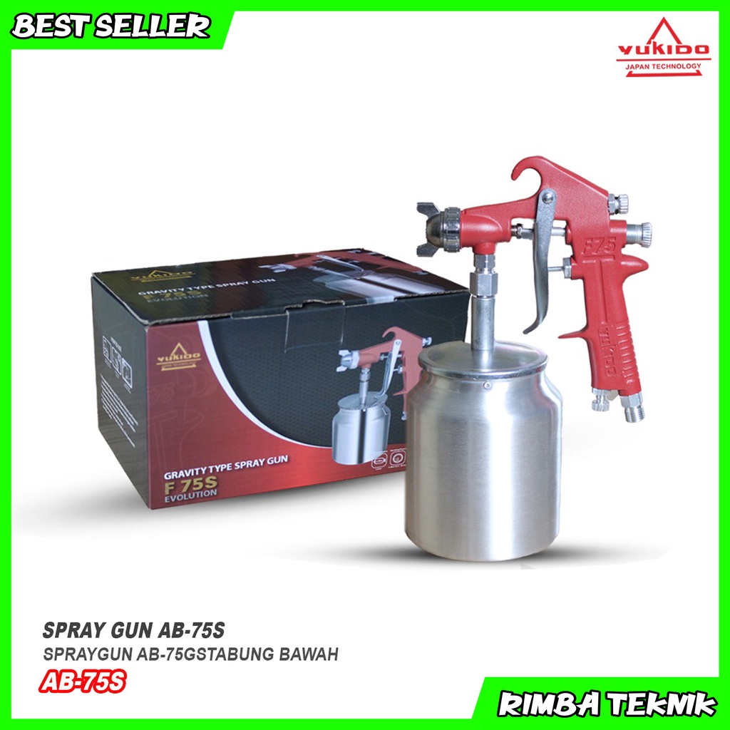 YUKIDO TABUNG BAWAH F75S SPRAY GUN SEMPROT CAT 75 SPET SEMPROT CAT KOMPRESOR 750CC